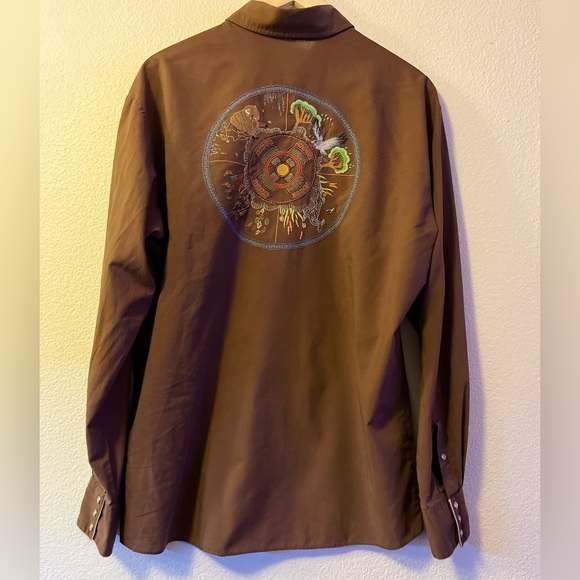 Vintage 70s Western Shirt Eagle,Buffalo Snap Down Long Sleeve M - Picture 9 of 9